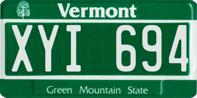 VT license plate XYI694