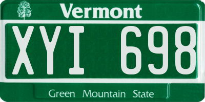 VT license plate XYI698