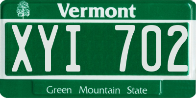VT license plate XYI702