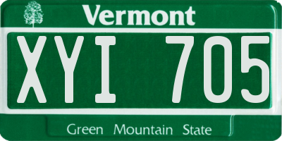 VT license plate XYI705