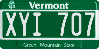 VT license plate XYI707