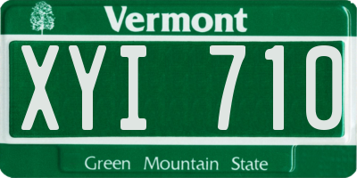 VT license plate XYI710