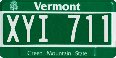 VT license plate XYI711