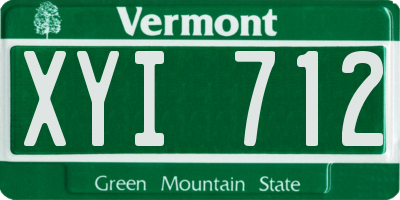 VT license plate XYI712