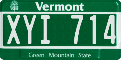 VT license plate XYI714