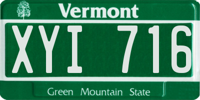 VT license plate XYI716