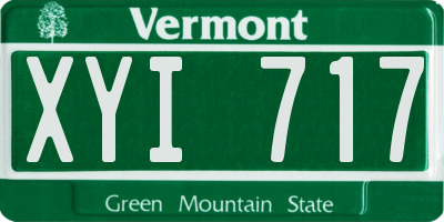 VT license plate XYI717