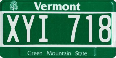 VT license plate XYI718