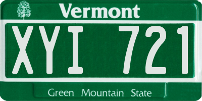 VT license plate XYI721