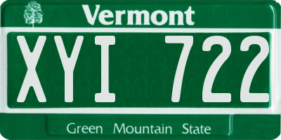 VT license plate XYI722