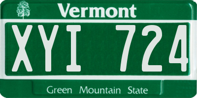 VT license plate XYI724