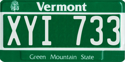 VT license plate XYI733