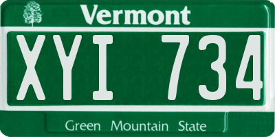 VT license plate XYI734