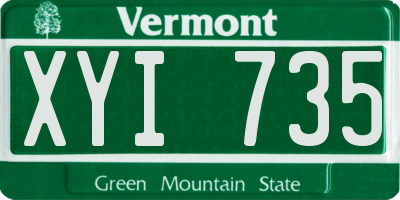 VT license plate XYI735