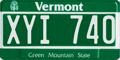 VT license plate XYI740