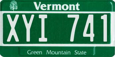 VT license plate XYI741