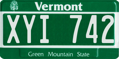 VT license plate XYI742