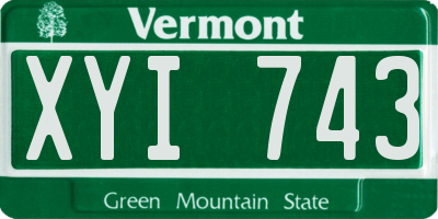 VT license plate XYI743