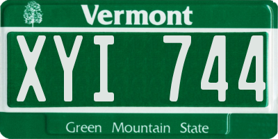 VT license plate XYI744