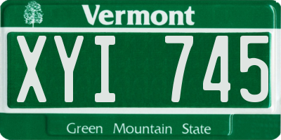VT license plate XYI745