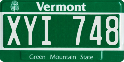 VT license plate XYI748