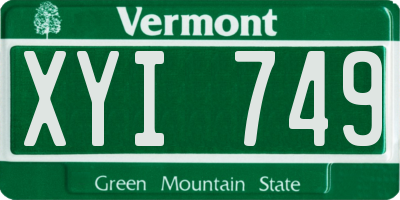 VT license plate XYI749