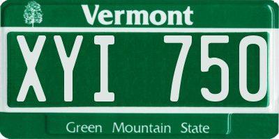 VT license plate XYI750