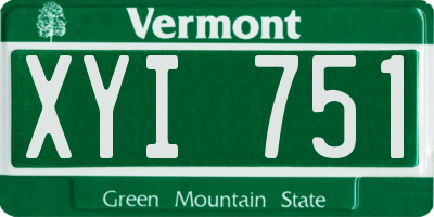 VT license plate XYI751