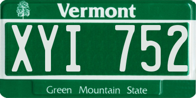 VT license plate XYI752