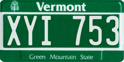 VT license plate XYI753