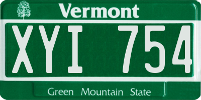 VT license plate XYI754