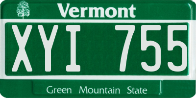 VT license plate XYI755