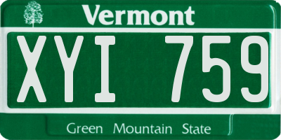 VT license plate XYI759