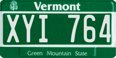 VT license plate XYI764