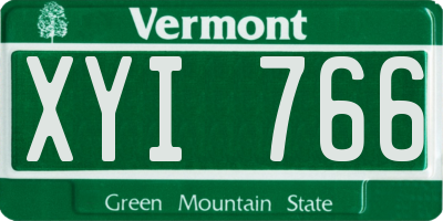 VT license plate XYI766