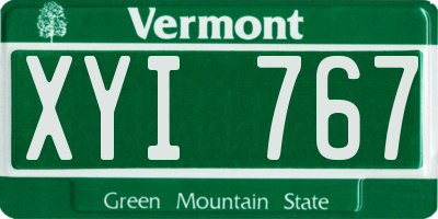VT license plate XYI767