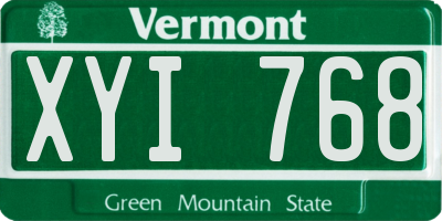 VT license plate XYI768