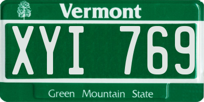 VT license plate XYI769