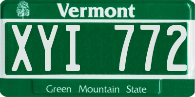 VT license plate XYI772