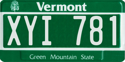 VT license plate XYI781