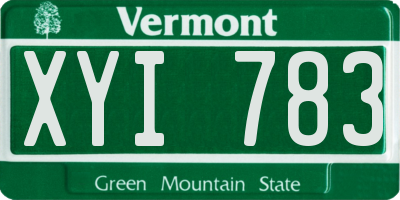 VT license plate XYI783