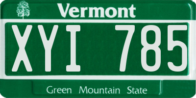 VT license plate XYI785