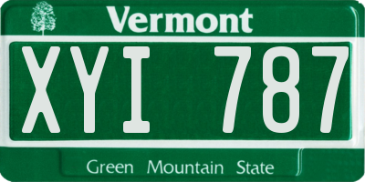 VT license plate XYI787