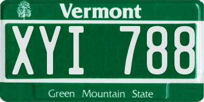 VT license plate XYI788