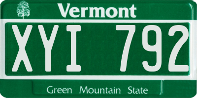 VT license plate XYI792