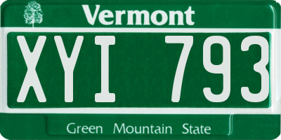 VT license plate XYI793
