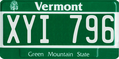 VT license plate XYI796