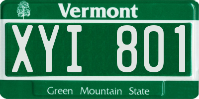 VT license plate XYI801