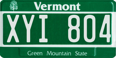 VT license plate XYI804