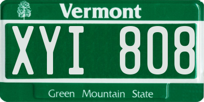 VT license plate XYI808